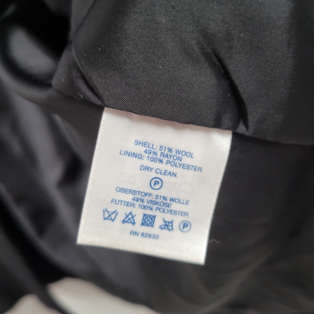 Lands' End Black Wool Blend Button Up Peacoat Jacket Women Size 12P - Picture 4 of 5
